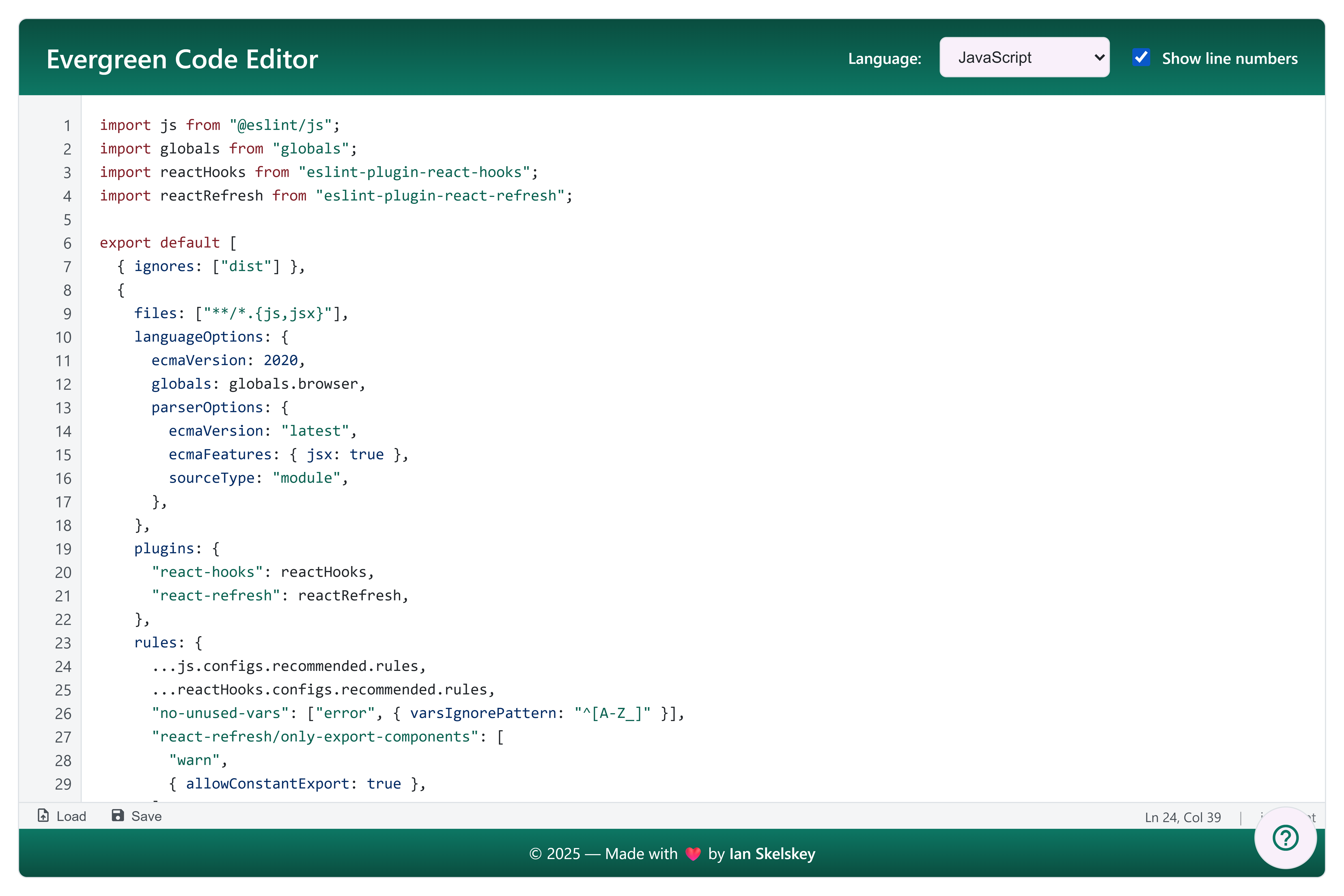 Evergreen ILS Angular code editor component screenshot
