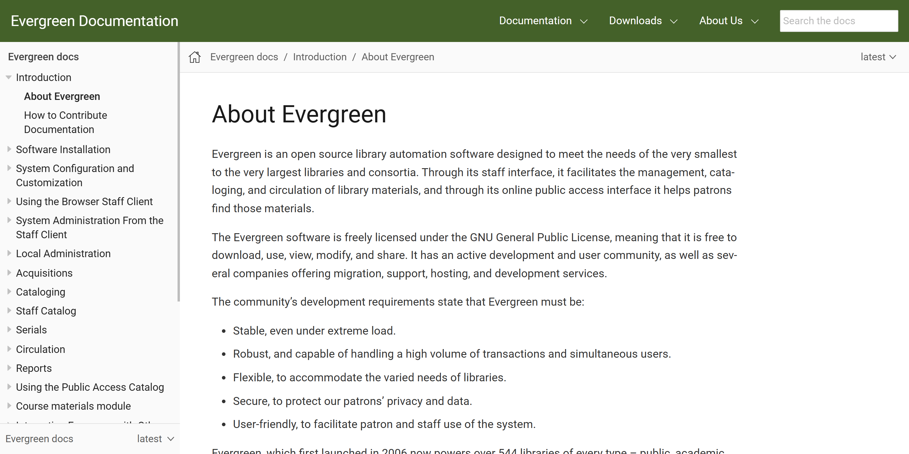 Evergreen documentation site built with Antora