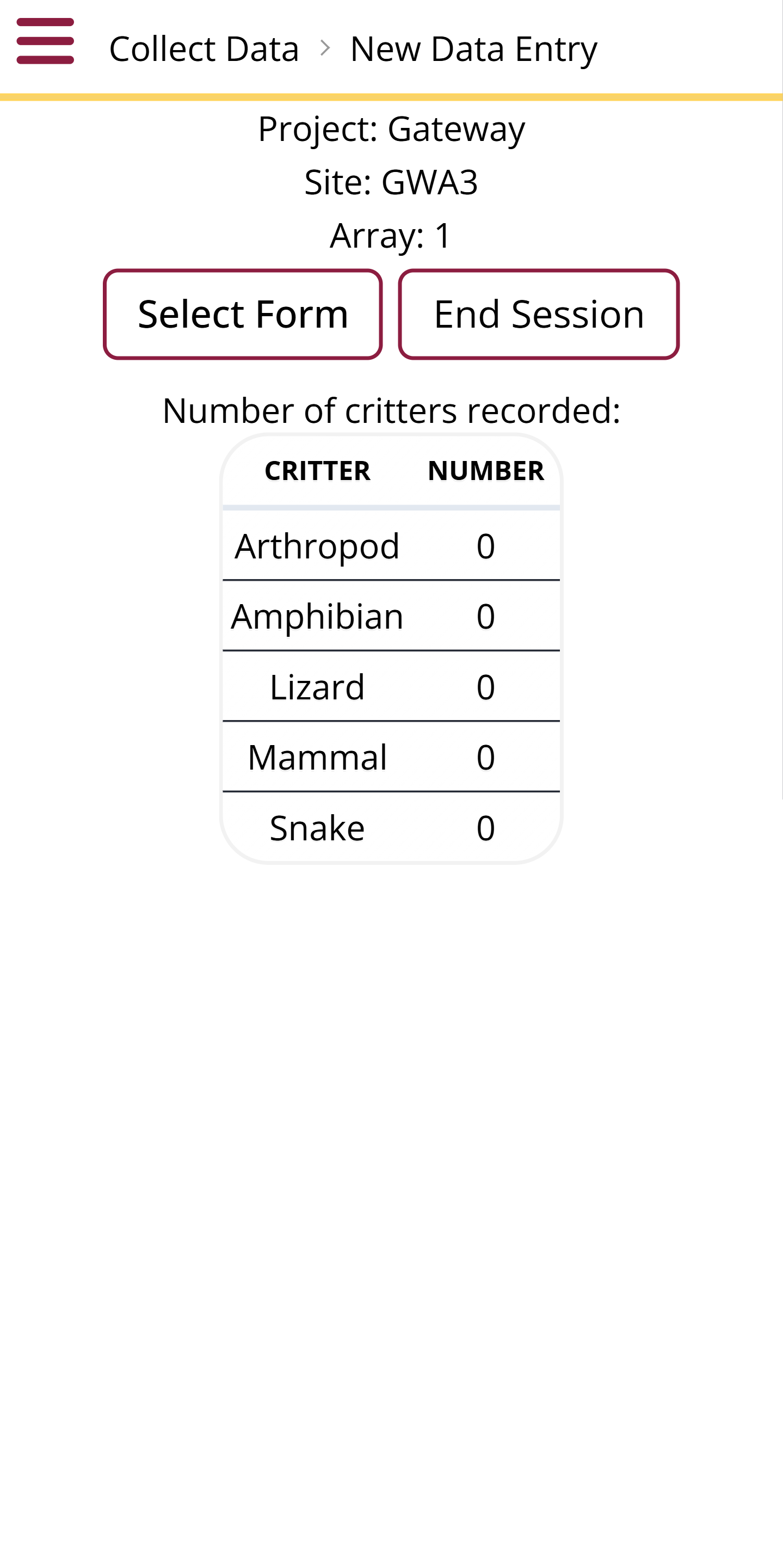 Field Day PWA mobile session screen