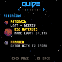 In-game guide introducing enemies and power-ups
