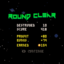 Round Clear summary screen